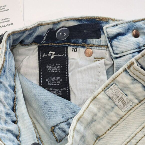 7 FOR ALL MANKIND​ Girl’s - Size 10 - Bermuda Denim Frayed Shorts Darin - Picture 8 of 8